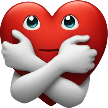 red heart arms hugging emoji