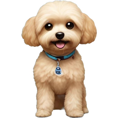 Maltipoo on a surfboard emoji