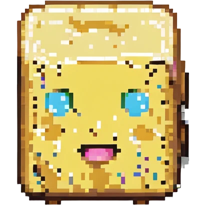 pixel art sponge, small and blocky, with a simple face emoji