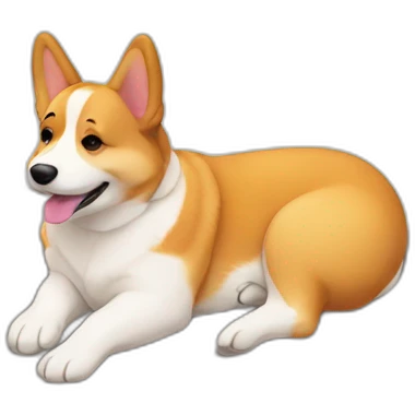 Sunbathing corgi emoji