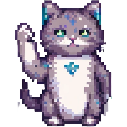 cat fist pixel art emoji