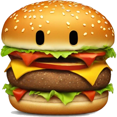 Scary hamburger emoji