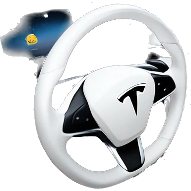 White stearing wheel Tesla model 3 interior view emoji
