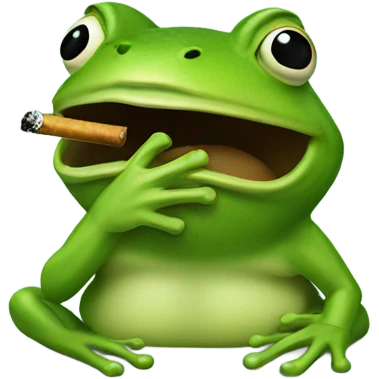 Frog smoking  emoji