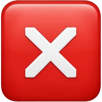 red square with a white x in the middle of it emoji