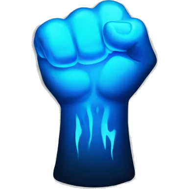 Fist covered in blue fire emoji