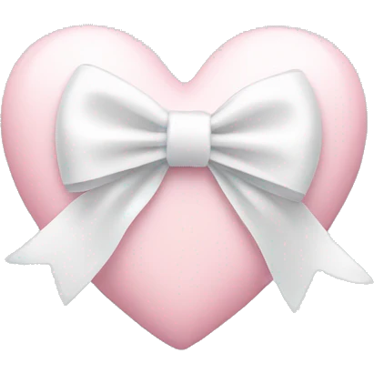 Pastel pink heart with white bow emoji