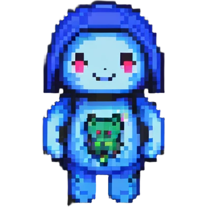 Huggy Wuggy character in pixel art style emoji