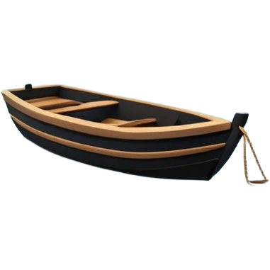 A 3D cartoon small boat floating on estuary water with nearby reeds and a distant horizon, bright lighting, realistic reflections, shown inside a simple wooden photo frame, Memoji-style rendering. emoji