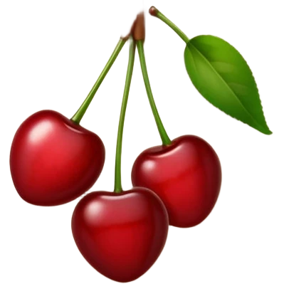 beige plate with cherries in it emoji