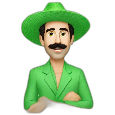 Borat on the beach in green emoji