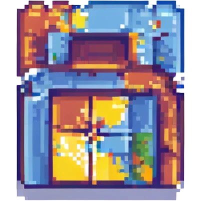 microsoft windows logo, pixel art style, retro look emoji