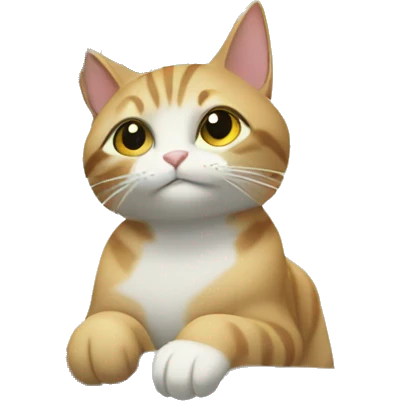 cat resting on tree branch emoji