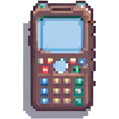Make the phone PNG with a transparent background, keep Minecraft pixel art style. emoji