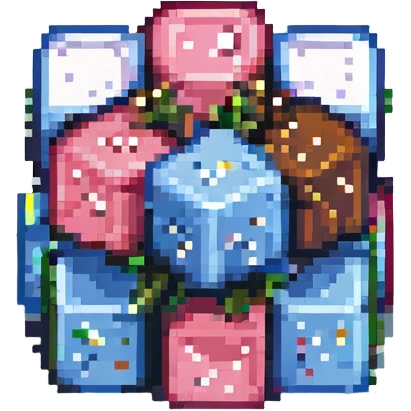 small isometric pixel art sugar cubes, minimal shading emoji