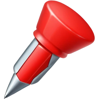 red pushpin with sharp metal tip emoji