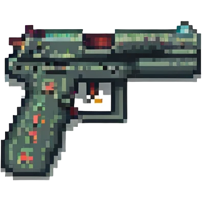 gun emoji in pixel art style emoji