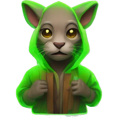 master splinter with glowing neon emoji
