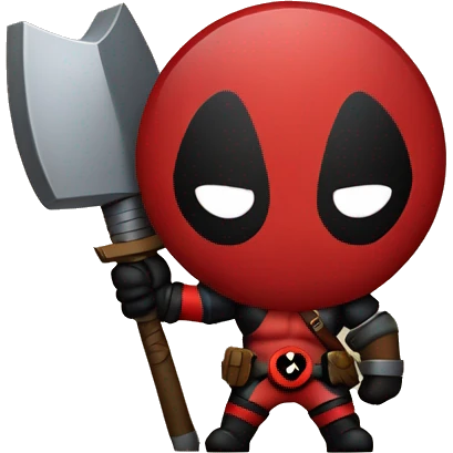 Deadpool holding Viking shield emoji