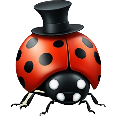 ladybug with tophat emoji