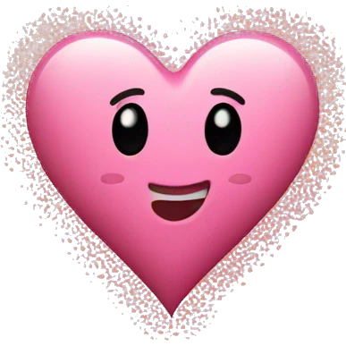 Pink heart with glitter emoji