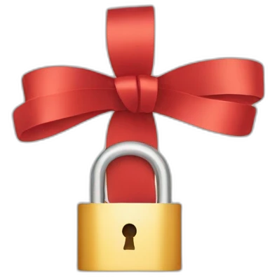 Ribbon with a lock on it  emoji