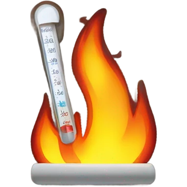 fire emoji with thermometer on top left emoji