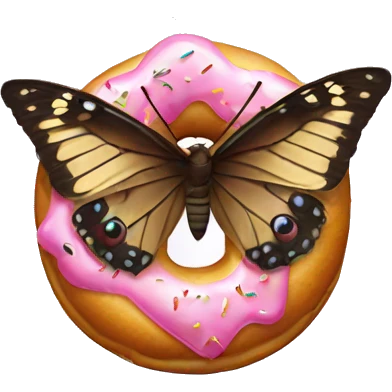 Butterfly with donut emoji