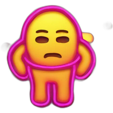 Juicy booty neon sign style man emoji