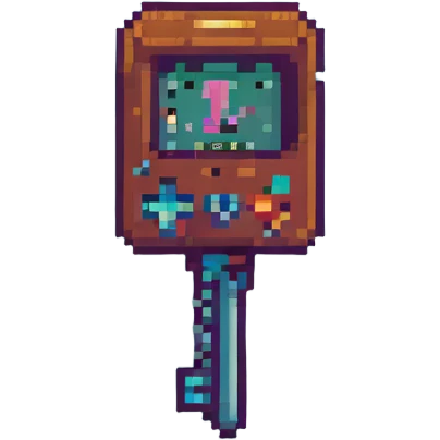 a key, pixel art style, retro video game look emoji