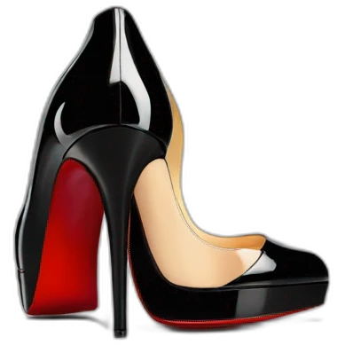 Louboutin Black patent Leather Lady Peep Toe Platform emoji