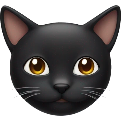 Black cat with white mouchtache emoji