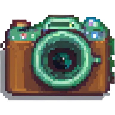 simple camera in pixel art style emoji