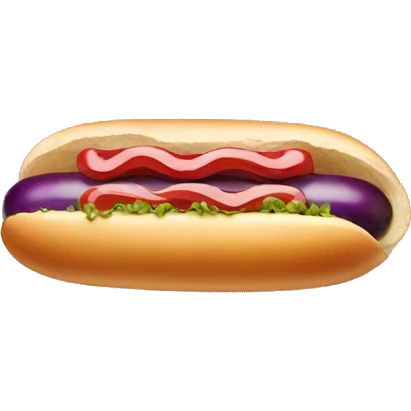 eggplant hotdog emoji