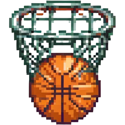 баскетбольный мяч в сетке, no background emoji