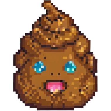poop emoji pixel art style emoji