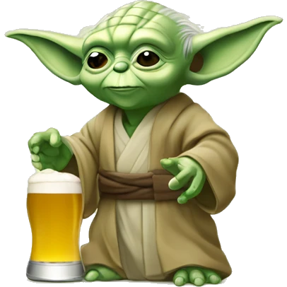 Yoda qui boit une bière emoji