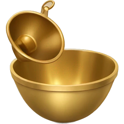 Christmas gold bell with a beige bowl emoji