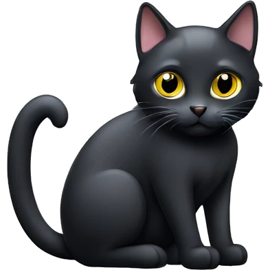 Black cat with good chain emoji