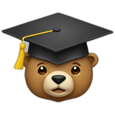 Dropout bear graduation emoji