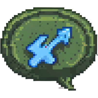 pixel art of a speech bubble with a share arrow, social media sharing emoji