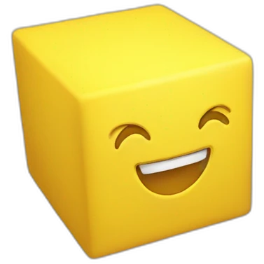 3D CUBE yellow emoji