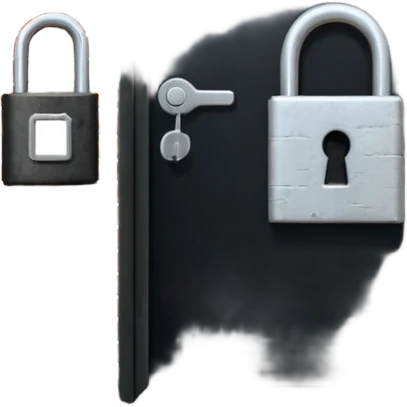 restaurant building with padlock, dark and closed, shut down emoji