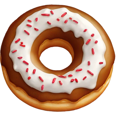 donut with white icing and red sprinkles emoji