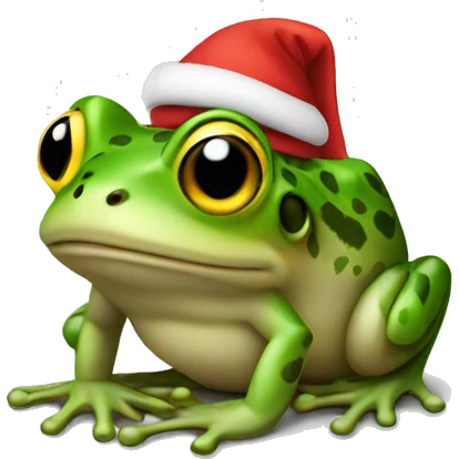 Frog with a yellow Santa hat emoji