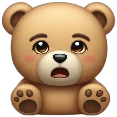 very angry and offended cute cuddly bear toy emoji