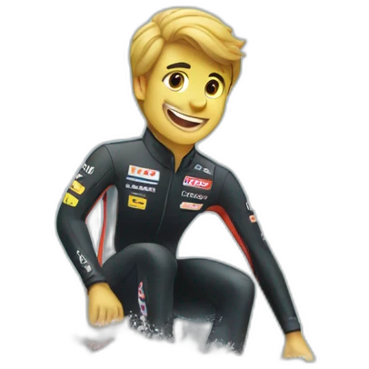 Formula 1 doing surf emoji