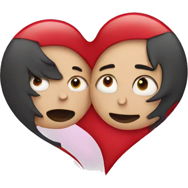 two halves of a heart emoji