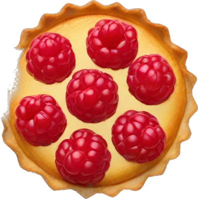 tartlet with raspberries top view emoji