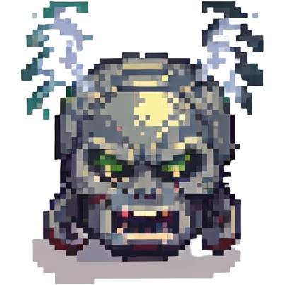 character with angry face and steam coming from head, no text, retro game pixel art style emoji